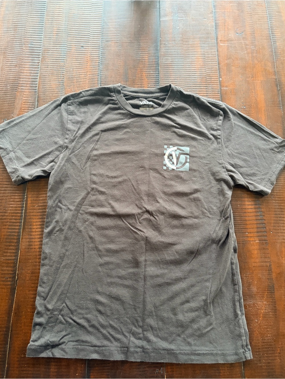 Vans Black Short-Sleeve Tee with Small Chest Logo